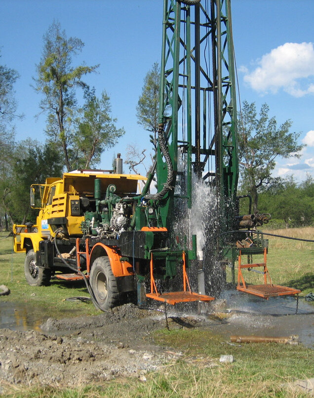 chantier de forage pour une installation de géothermie